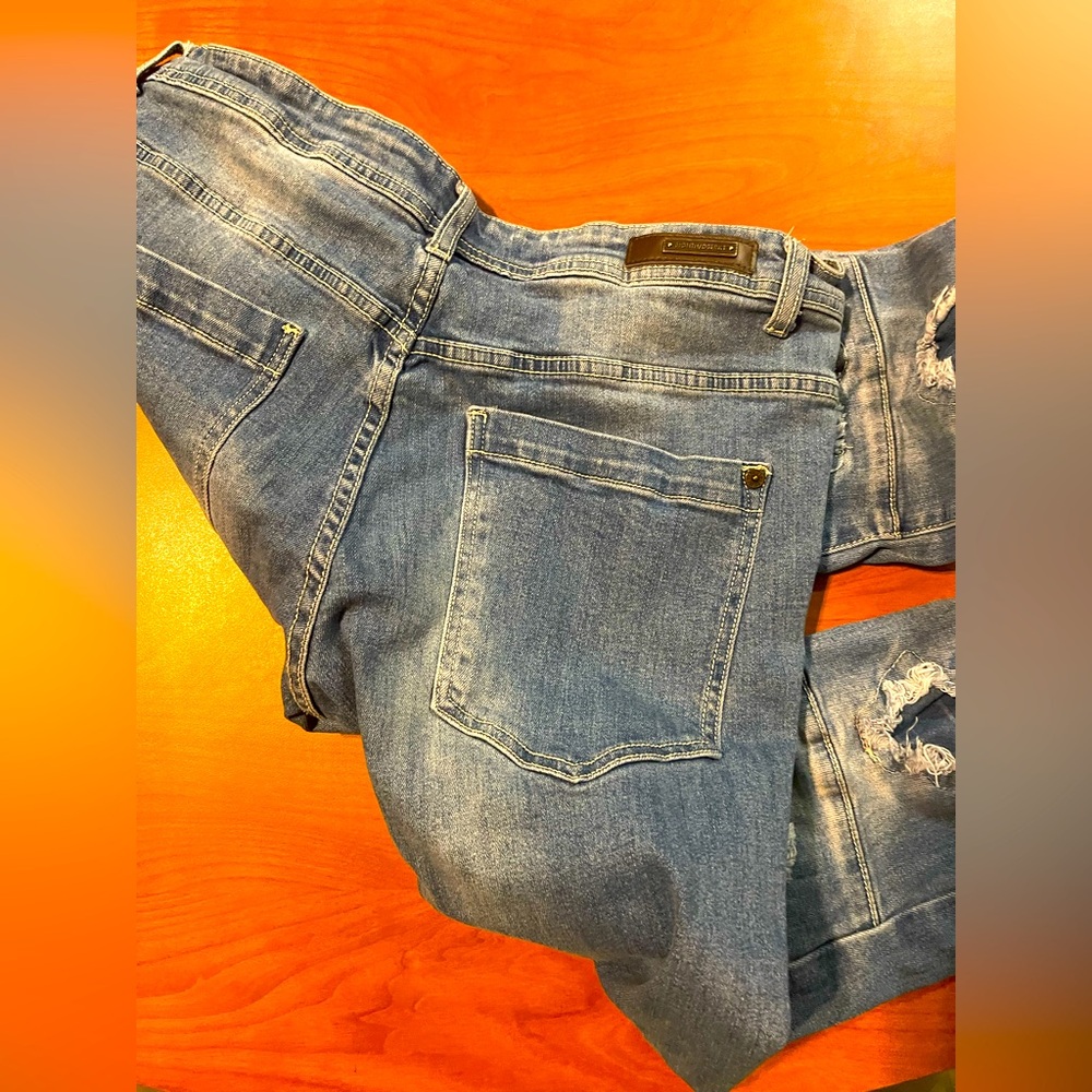 Blue Skinny Jeans with Distressed Details - Picture 5 of 8
